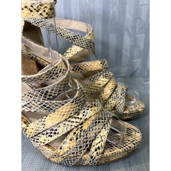 Kenneth Cole Strong Daze Snakeskin Block Heel Sandals Women’s 7.5 - Picture 6 of 12